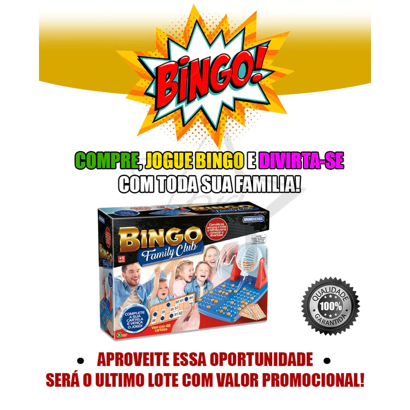 BINGO 48 CARTELAS + 90 BOLINHAS GLOBO GIRATÓRIO COMPLETO