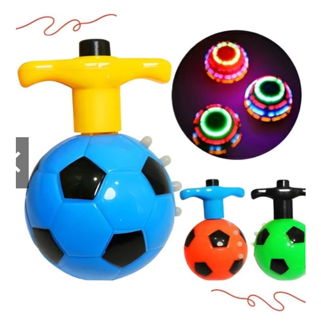 Pião Bola Musical Luminoso Com Luz e Som Lançador Automatico