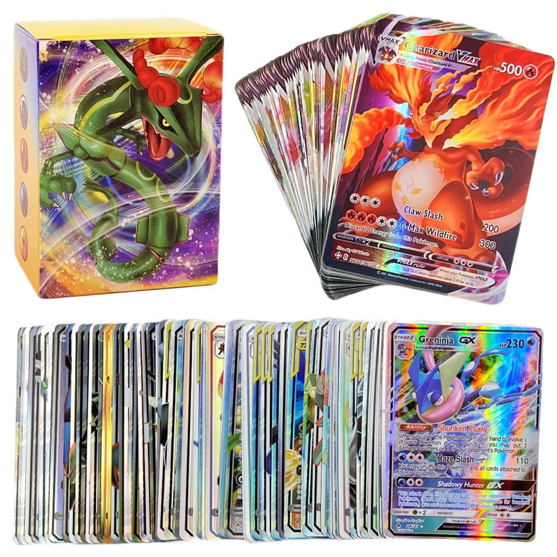 Cartas Raras do Pikachu Charizard Vmax Cartões Comerciais