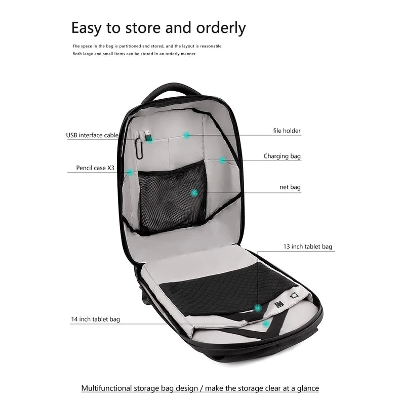 Mochila LED Com Painel Digital Programável APP Bluetooth À Prova D'água