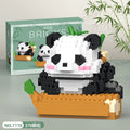 Blocos de construção Panda Chinês Flores Flores Montagem Educacional Presente de brinquedo Partículas de brinquedo Miniatura Ornamentos de brinquedo Presente