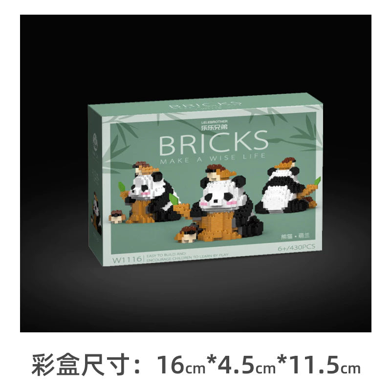 Blocos de construção Panda Chinês Flores Flores Montagem Educacional Presente de brinquedo Partículas de brinquedo Miniatura Ornamentos de brinquedo Presente