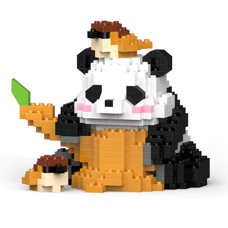 Blocos de construção Panda Chinês Flores Flores Montagem Educacional Presente de brinquedo Partículas de brinquedo Miniatura Ornamentos de brinquedo Presente