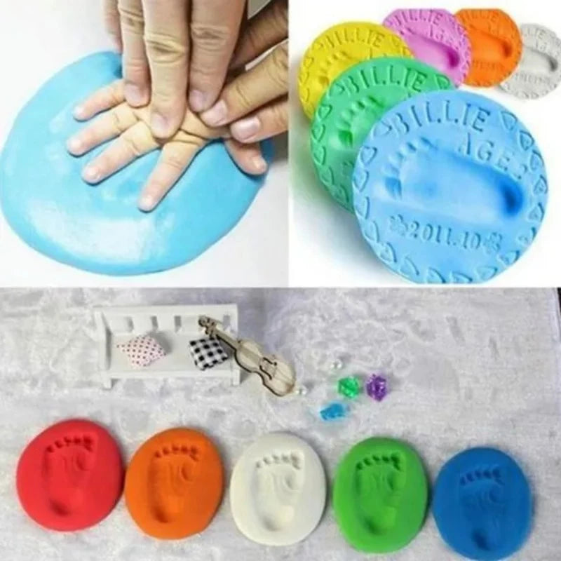 Kit de Impressão de Mãozinhas e Pezinhos - 👶✨ Baby Clay Handprint: Crie Lembranças Eternas