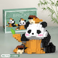 Blocos de construção Panda Chinês Flores Flores Montagem Educacional Presente de brinquedo Partículas de brinquedo Miniatura Ornamentos de brinquedo Presente