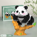 Blocos de construção Panda Chinês Flores Flores Montagem Educacional Presente de brinquedo Partículas de brinquedo Miniatura Ornamentos de brinquedo Presente